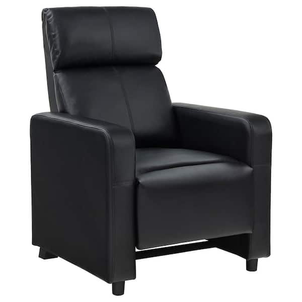 Coaster Toohey Black Polyurethane Home Theater Push Back Recliner
