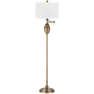 Antonia 60 in. Gold Floor Lamp with Off-White Shade