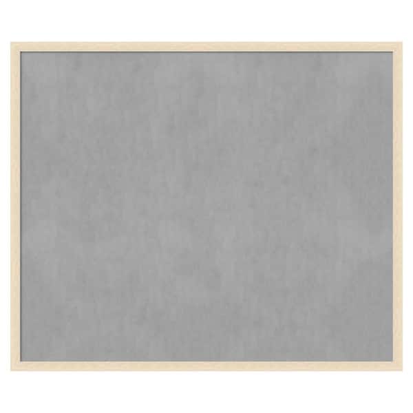 Amanti Art Woodgrain Stripe Blonde 50 in. x 42 in Framed Magnetic Board