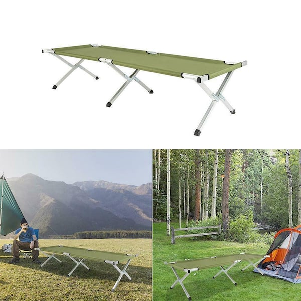 27 in. x 71 in. Folding Cot Aluminium Heavy-Duty Camp Cot CX826CT