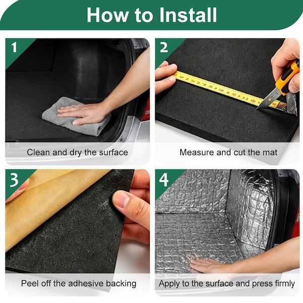 Wellco 39.4 in. x 59 in. Self-Adhensive Car Heat Sound Deadening