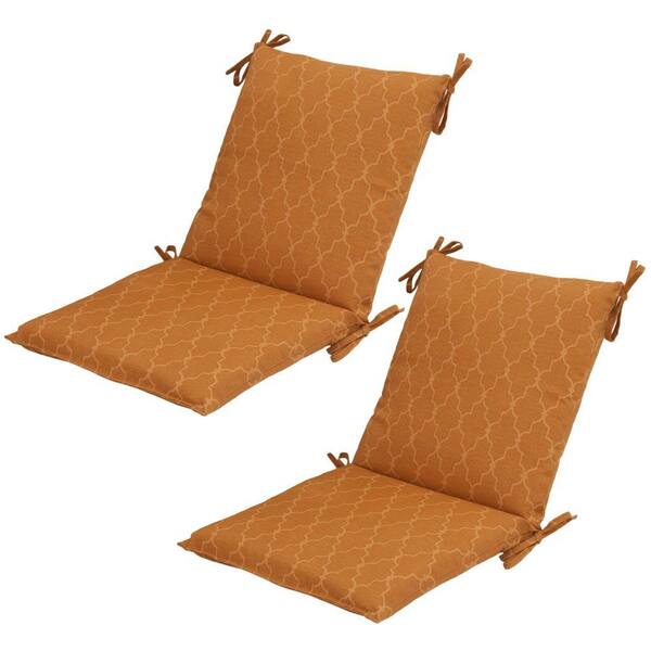 Hampton Bay Garden Cashew Mid-Back Outdoor Dining Chair Cushion (2-Pack)