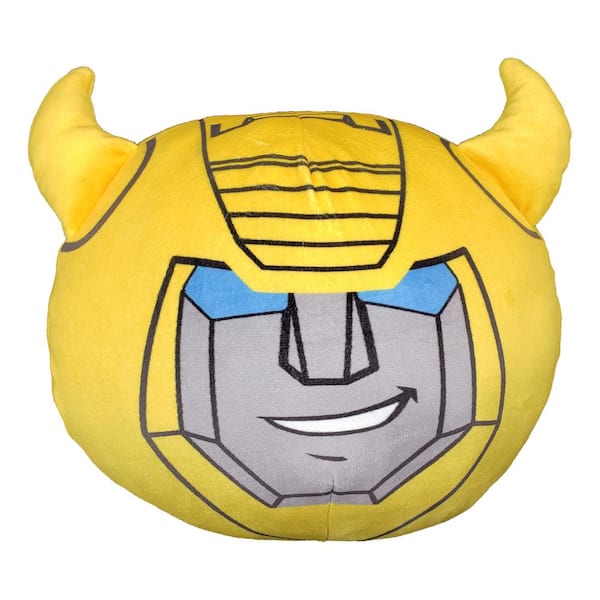 Teamson Kids Hasbro Transformers Bumblebee Smile Multi-Color Travel Cloud Pillow