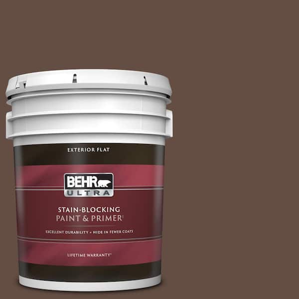 BEHR ULTRA 5 gal. #S-G-760 Chocolate Coco Flat Exterior Paint & Primer