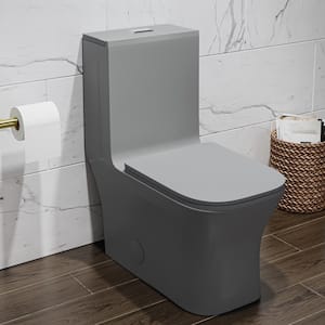 Concorde 1-Piece Square Toilet Dual Flush in Matte Grey 1.1/1.6 gpf