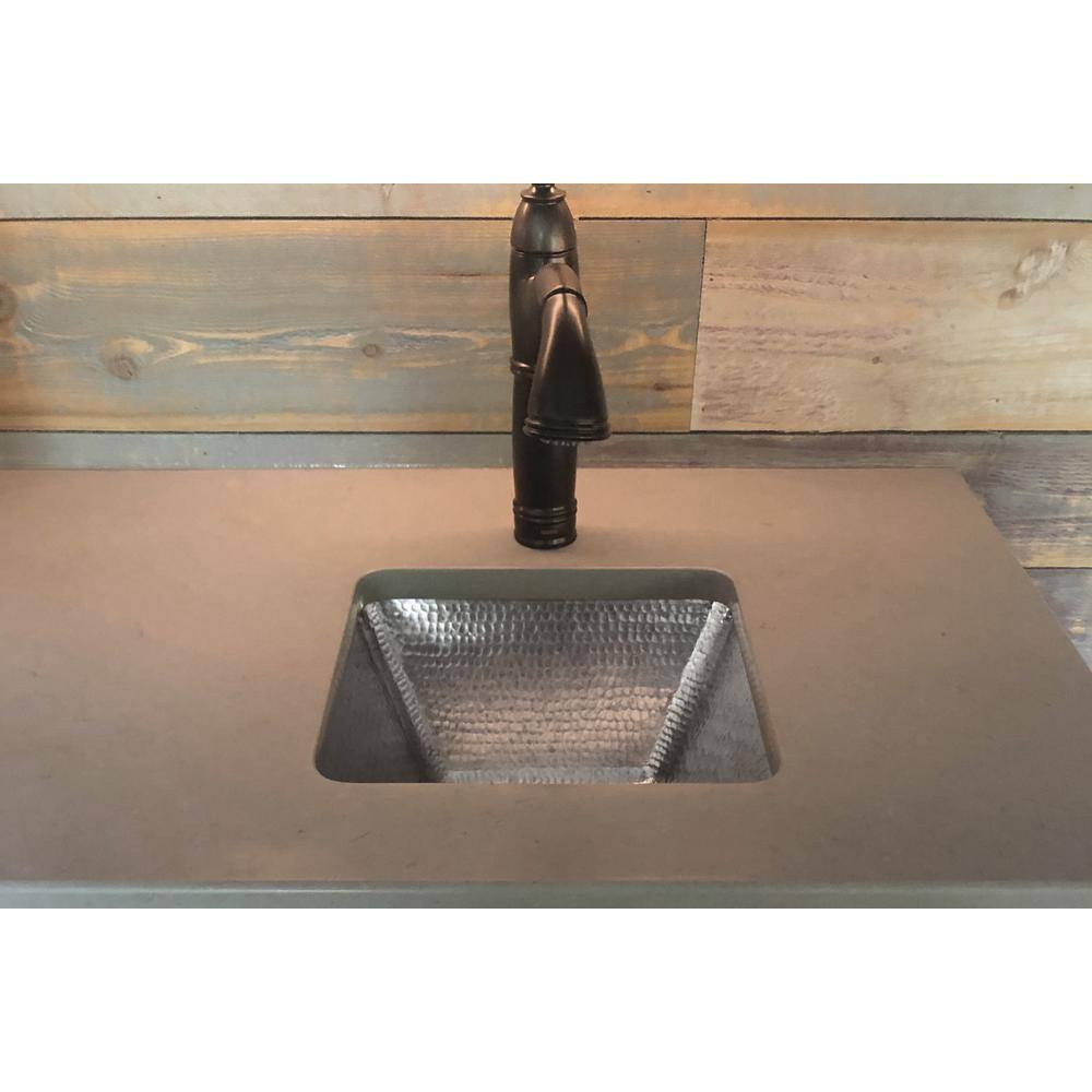15" Square Hammered Nickel Bar/Prep Sink