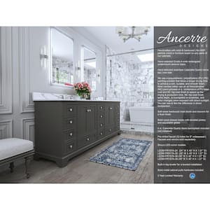 Audrey 84 in. W x 22 in. D x 34.3 in. H Double Sinks Bath Vanity in Sapphire Gray with Calacatta Quartz Top