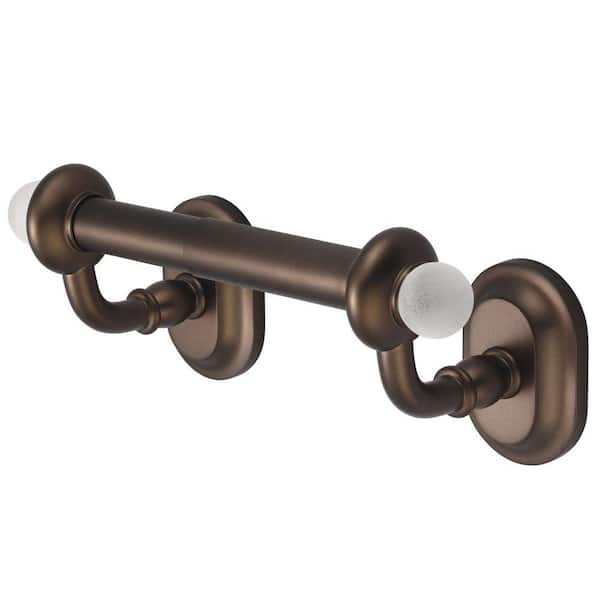 Water Creation Glass Series Double Post Toilet Paper Holder in Oil Rubbed Bronze