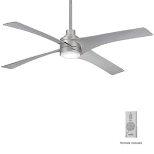 Swept 56 in. Integrated LED Indoor Silver Ceiling Fan with Light with Remote Control