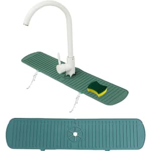 24 in. Faucet Mat Splash Catcher, Handle Drip Catcher Tray, Multipurpose for Kitchen Mats Sponge Holder Green