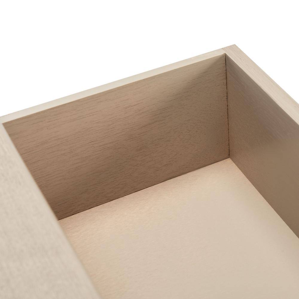 Greige Wood 2-Drawer Console Table with Storage