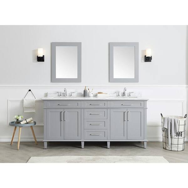 Home Decorators Collection Sonoma 72 In, Marble Top Bathroom Vanity