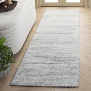 Abstract Beige/Blue  2 ft. x 8 ft. Linear Marle Runner Rug