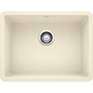 PRECIS Undermount Granite Composite 24 in. Single Bowl Kitchen Sink in Biscuit
