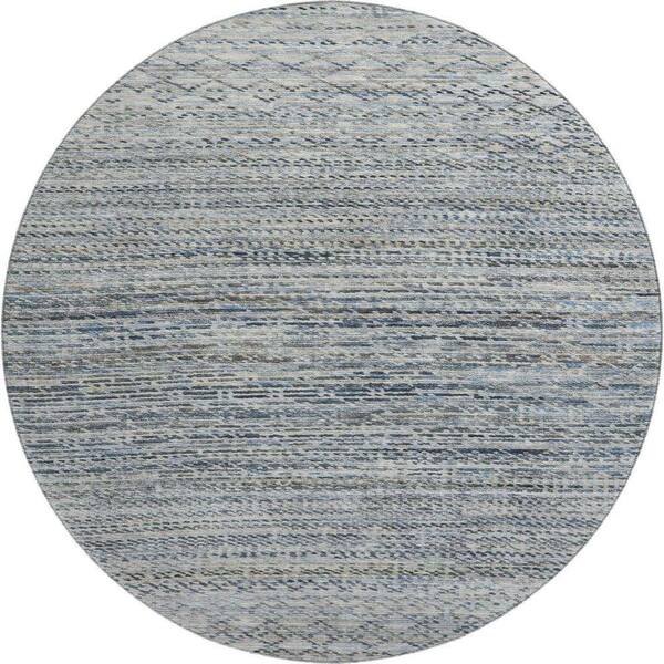 Mayfield Premium Machine Washable Abstract AMF2150 Linen 8 ft. x 8 ft. Round Rug