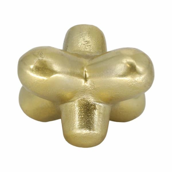 Liv & Skye Gold 6 in. x 6 in. Metal Abstract Geometric Orb Sculpture