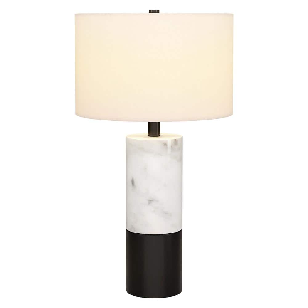 Liana 23.75 in. Marble and Black Table Lamp with Fabric Shade price history on PriceWatchPro