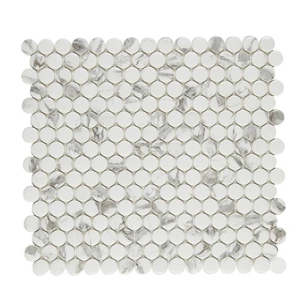 Marble Essence Bianco 12 32 In X 11 42, Penny Tile Home Depot