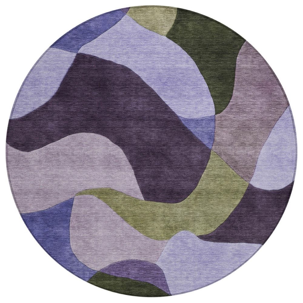 Chantille Machine Washable Indoor/Outdoor Abstract ACN2141 Purple 8 ft. x 8 ft. Area Rug price history on PriceWatchPro