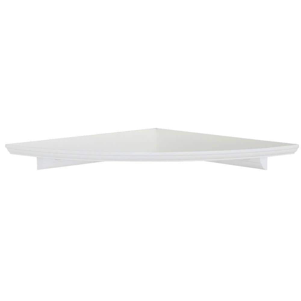 10 in. W x 10 in. D White Classic Corner Decorative Wall Shelf