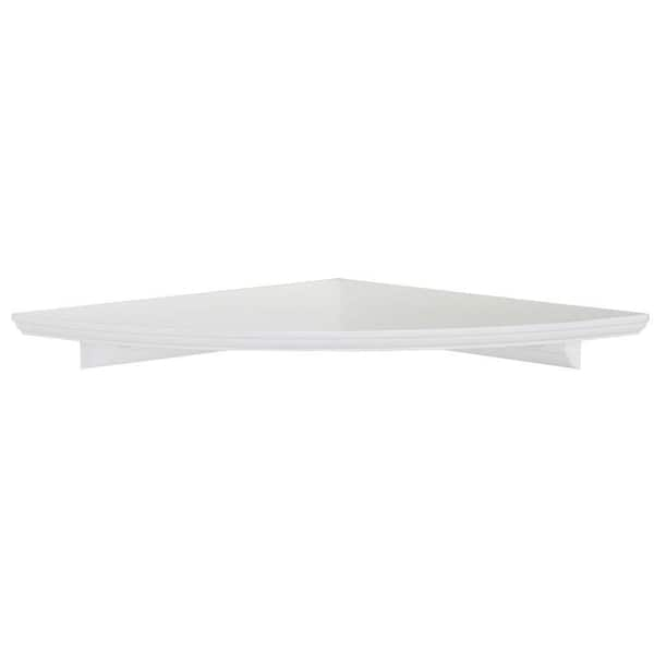 Unbranded 10 in. W x 10 in. D White Classic Corner Decorative Wall Shelf