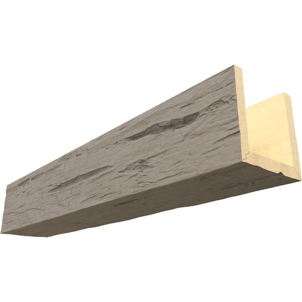 Ekena Millwork Endurathane 4 in. H x 4 in. W x 10 ft. L Hand Hewn Seashell Faux Wood Beam
