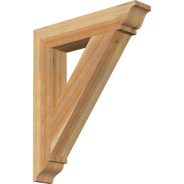Ekena Millwork 4 in. x 26 in. x 22 in. Western Red Cedar Traditional Rough Sawn Bracket
