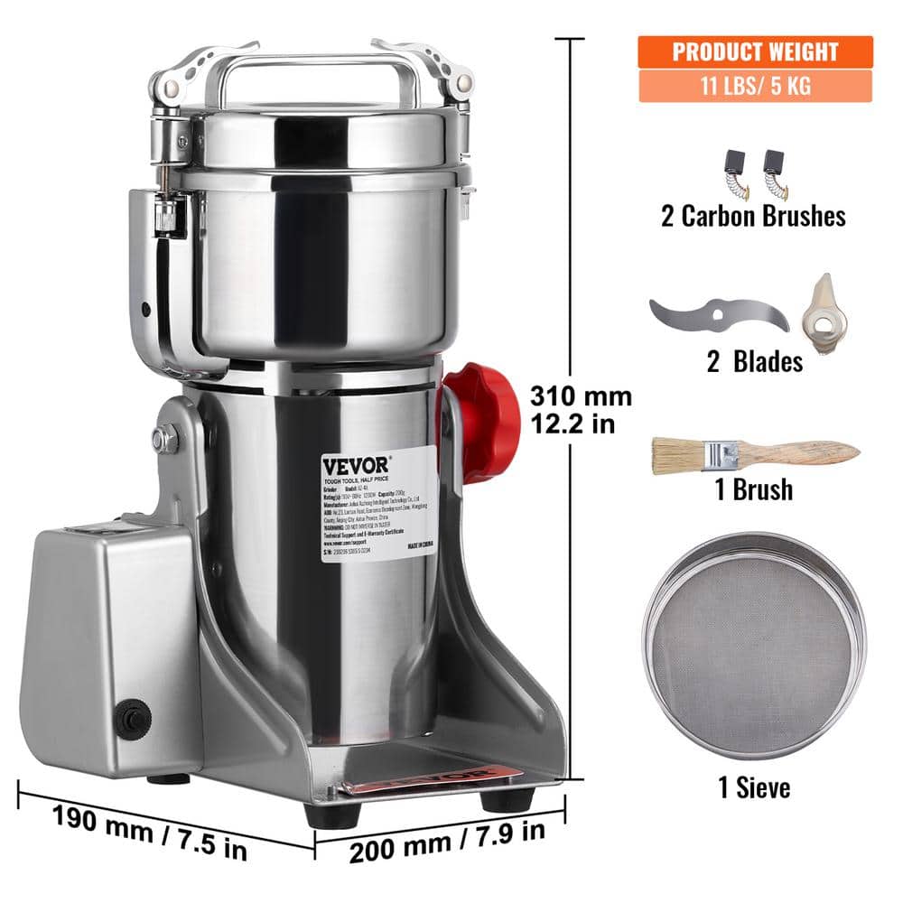 High-Speed Stainless Steel Electric Grain Mill Grinder for Commercial Use
