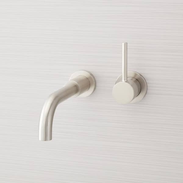 Lexia Single Handle Wall Mounted Bathroom Faucet in Brushed Nickel