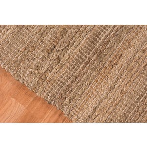 Naturals Brown 5 ft. x 3 ft. Farmhouse Solid Jute Area Rug