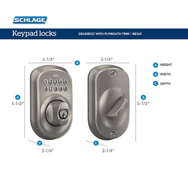 Plymouth Bright Brass Keypad Electronic Door Lock Deadbolt Plymouth Bright Brass Keypad Electronic Door Lock Deadbolt