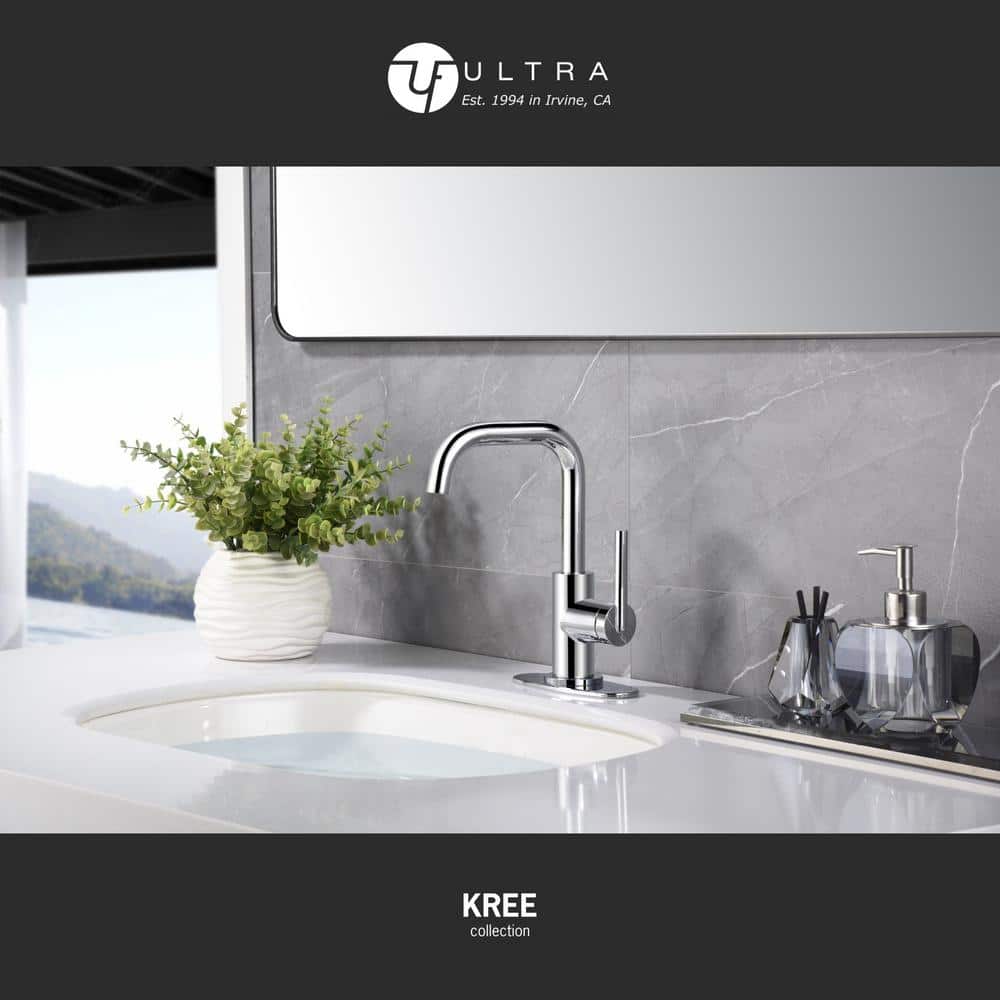 Kree Chrome Single-Handle Bathroom Faucet with Drain Assembly