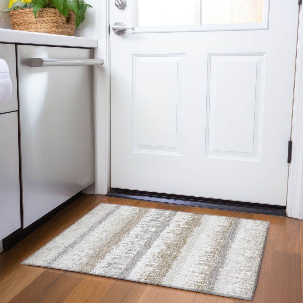 Mayfield Premium Machine Washable Abstract AMF1013 Ivory 2 ft. x 3 ft. Area Rug price history on PriceWatchPro