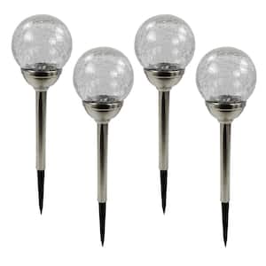 Solar Glass Ball Stake with Light (Set of 4)