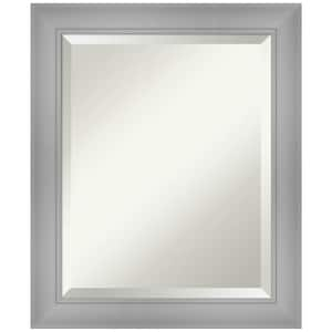 Medium Rectangle Flair Polished Nickel Beveled Glass Modern Mirror (24 in. H x 20 in. W)