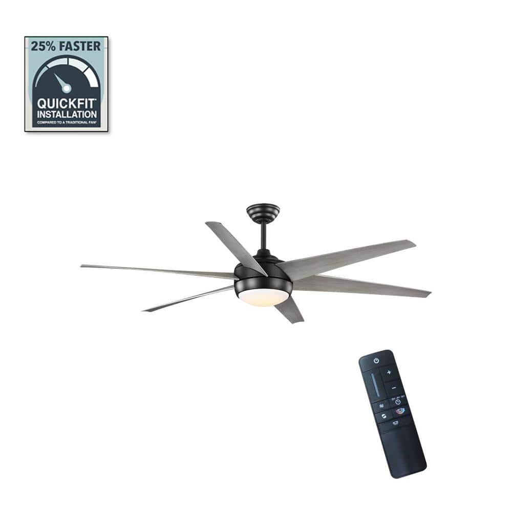 Home Decorators Collection Windward 68 in. White Color Changing Integrated LED Matte Black Ceiling Fan with Light Kit, DC Motor and Remote -  68004