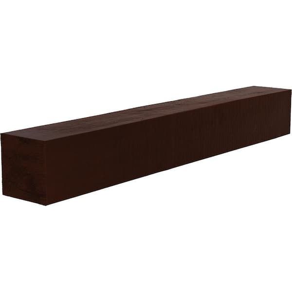 Ekena Millwork 6 in. x 10 in. x 5 ft. Rough Cedar Faux Wood Beam Fireplace Mantel in Natural Pecan