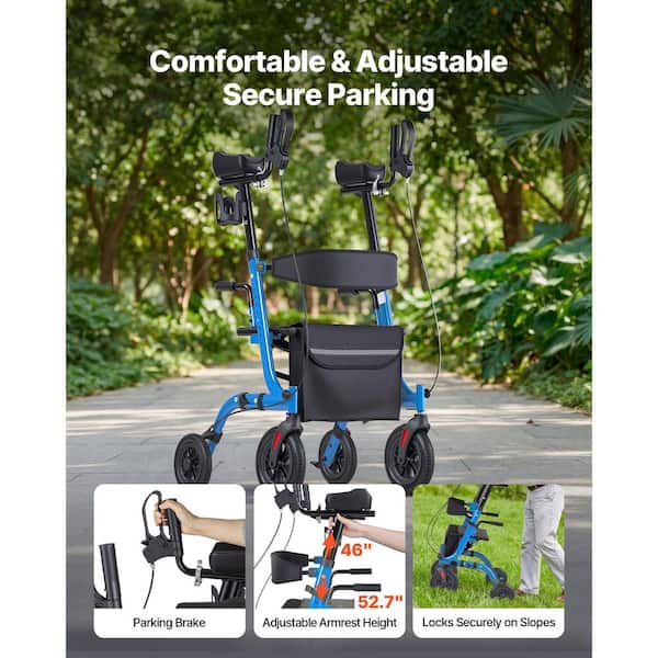 SKYSHALO Foldable Rollator Walker with Seat for Seniors