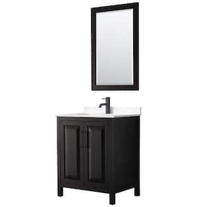30 in. W x 22 in. D x 35.75 in. H Single Bath Vanity in Dark Espresso with Carrara Cultured Marble Top and 24 in. Mirror