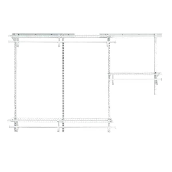 ClosetMaid ShelfTrack 72 in. W White Reach-In Wall Mount 3-Shelf Wire Closet  System Organizer Kit 2873 - The Home Depot