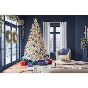 7.5 ft. Pre-Lit LED Kenwood Fraser Fir Flocked Artificial Christmas Tree