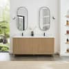 ROSWELL Seoul 72 in.W x 22 in.D x 33.8 in.H Double Bath Vanity in Washed Ash Grey with White Grain Stone Top 808472-WA-GW