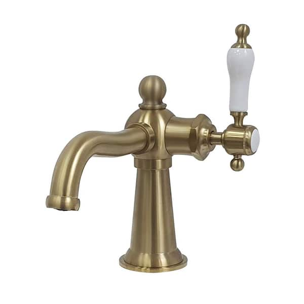 Kingston Brass Nautical Single Handle Single Hole Bathroom Faucet In Brushed Brass Hks154klbb 5375