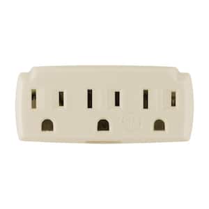 15 Amp 125-Volt AC Grounding 3-Outlet Adapter, Almond