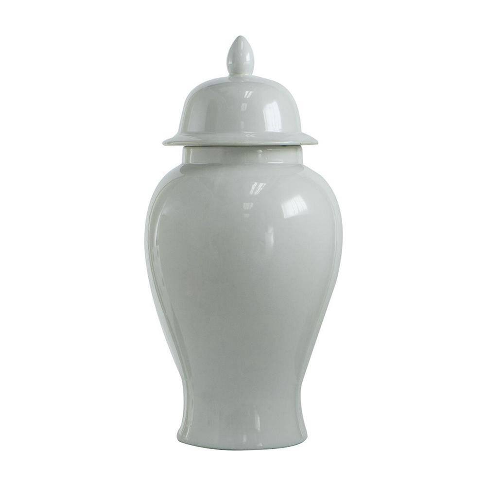 Contemporary Ceramic White Gloss Seaford Jar Set, 20" Height