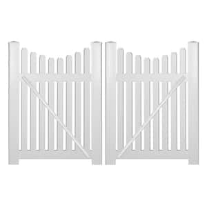 Richmond 8 ft. W x 3 ft. H White Vinyl Picket Fence Double Gate