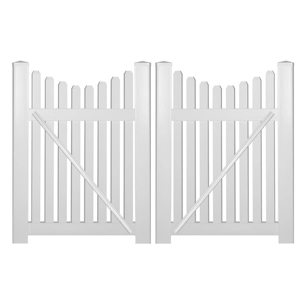 Richmond 8 ft. W x 4 ft. H White Vinyl Picket Fence Double Gate price history on PriceWatchPro