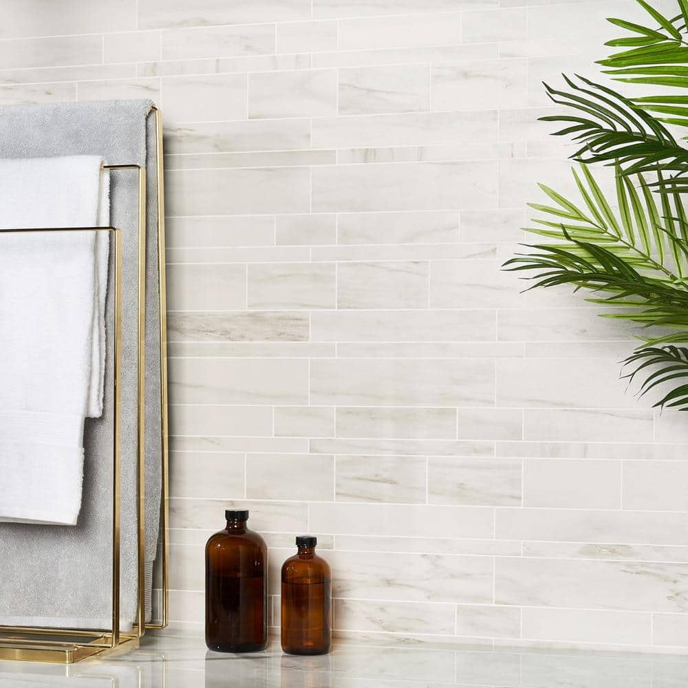 Dolomite Snow Matte Porcelain Marble Look Mosaic Tile