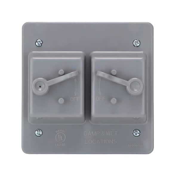 Commercial Electric 2-Gang Non-Metallic Weatherproof Toggle Switch 