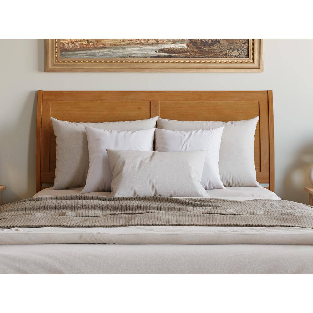 Portland Light Toffee Queen Wood Platform Bed with Headboard